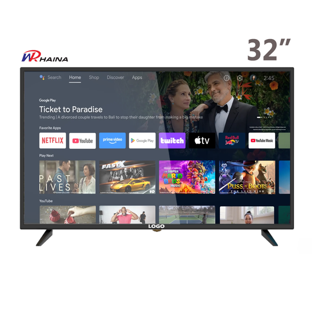 HAINA Television Oem Manufacturer factory price DVB-T2 DVB-S2 32 Inch Double Glass Smart Tv Tempered Glass Tv with T2S2