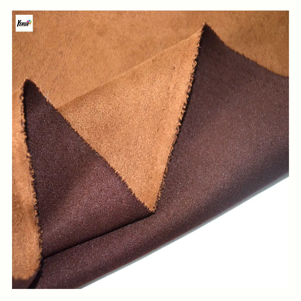 Faux suede fabric polyester spandex scuba suede fabric stretch suede fabric for garments