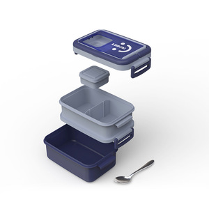 Large Capacity Dual-Tier PP <b>Lunch</b> <b>Box</b> with Insulated Plastic Lid Portable Preservation Single Compartment Leak Proof Rectangle - Product Image 5