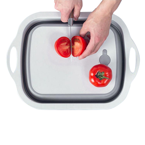 Planche à découper pliable multifonction en PP, panier à légumes pour la cuisine, outil de découpe et de lavage intégré pour les légumes - Product Image 5