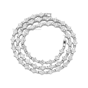 Necklace <b>Flower</b> Tennis <b>Bracelet</b> Necklace Trendy Brand Jewelry Single Row Chain Full Necklace Tanjing Fashion Lijing Necklace - Product Image 5