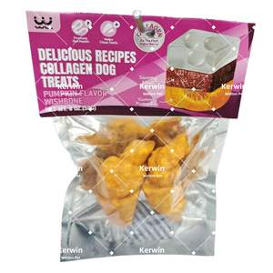 Vente en gros <span class=keywords><strong>de</strong></span> croquettes pour chiens, friandises dentaires pour chiens, croissants au collagène, saveur citrouille, bâtonnets à mâcher dentaires à haute teneur en protéines pour chiens - Product Image 1