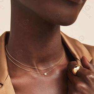 Gemnel Ưa Thích 925 Bạc <span class=keywords><strong>14</strong></span> <span class=keywords><strong>Karat</strong></span> Vàng Vòng Cổ Vẻ Đẹp Dễ Thương Đồ Trang Sức Thời Trang Lớp Đá Quý Vòng Cổ - Product Image 3