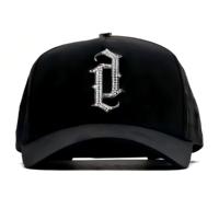 Casquette de baseball sportive G5 à visière incurvée, 5 panneaux, en tissu Oxford Dobby, avec doublure en satin et motif de fruits en strass San Judas Tadeo