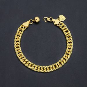 Bracelet chaîne en cuivre plaqué or 24 carats style hip-hop pour femme, bijoux personnalisés, vente chaude - Product Image 5