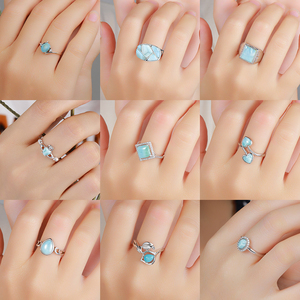 Anillo de Larimar Natural Estilo Resplandeciente Hecho a Mano en Plata de Ley 925 XYOP, Joyería para Niños al por Mayor - Product Image 3