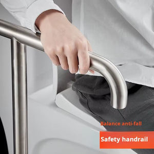 Barre <span class=keywords><strong>d</strong></span>'appui en acier inoxydable sans obstacle, accoudoir <span class=keywords><strong>de</strong></span> toilette, support <span class=keywords><strong>de</strong></span> bras, support <span class=keywords><strong>de</strong></span> sol rabattable, accoudoirs <span class=keywords><strong>de</strong></span> toilette au sol pour personnes âgées - Product Image 4