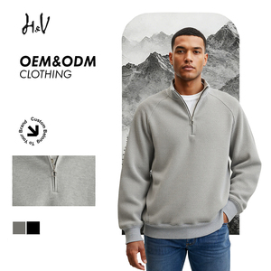 Fabricant de sweats à capuche personnalisés en molleton French Terry, 100% coton polyester, sweat à capuche avec fermeture éclair 1/4, sweat à capuche demi-zip, sweat à capuche <span class=keywords><strong>polo</strong></span> - Product Image 1