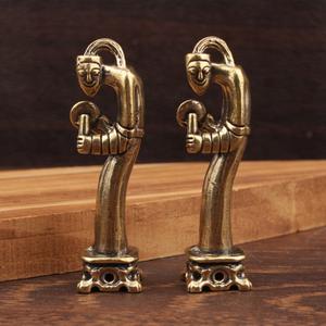 Ornamen Kuningan Bentuk Unik Ornamen Kuningan Genggaman Gong Drum Gaya Cina Kerajinan Tangan Kreatif Peralatan Tembaga - Product Image 1