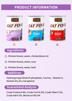 Vente en gros directe usine à bas prix, offre spéciale : Nourriture humide pour chat en conserve, service OEM avec faible MOQ pour aliments humides pour chat au poisson et friandises pour animaux de compagnie en conserve.