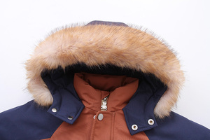 High Quality Waterproof Three-color Block Kids One-Piece <strong>Snowsuit</strong> Two-way Zipper Winter Warm Fur Hood <strong>for</strong> <strong>Toddler</strong> Boys Girls - Product Image 3