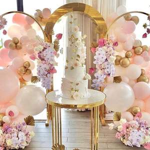 New Wedding Wrought Metal Iron Arch Props Double-Pole Flower Door Shelf Circle Shape Outdoor Stage Background Decoration - Product Image 4