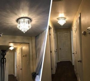 Lámpara colgante moderna para decoración del hogar, dormitorio empotrado, plata, acero inoxidable, decoración redonda de lujo, lámpara de techo de cristal para sala de estar - Product Image 6