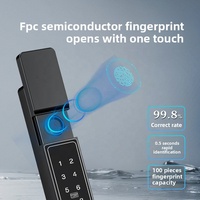 Serrure intelligente Vertexis Slim étanche avec double lecteur d'empreintes digitales, Wi-Fi et cloud, en alliage d'aluminium, avec entrée sans clé pour portails de jardin/extérieur