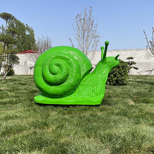 Sculpture d'escargot en fibre de verre pour décoration de jardin extérieur, animal de dessin animé, à poser au sol, forme irrégulière - Product Image 2