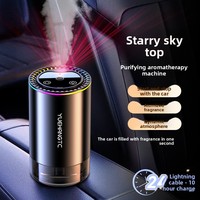 Diffuseur d'arômes de voiture en métal à fixation sur siège avec fonction de pulvérisation automatique, personnalisation de cadeaux possible, compatible avec liquide parfumé de 100 ml.