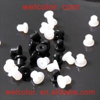 9MM 11/32 "23/64" 3/8 "9 9.0mm trou en forme de T antichoc antidérapant en caoutchouc de Silicone Transparent noir trou conique bouchon 9.5mm taille
