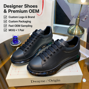 Zapatos de Diseñador de Lujo 2026 para Hombre y Mujer, Zapatillas de Cuero de Alta Calidad, Blancas con Logotipo Grabado, Suela Gruesa, Estilo Deportivo Casual, Nuevo - Product Image 1