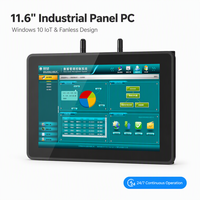 PC industriel à écran tactile capacitif de 11,6 pouces, système d'exploitation Windows, moniteur mural, ordinateur sans ventilateur pour l'automatisation