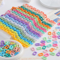 Chaîne carrée en acrylique multicolore 17*25mm à succès, fermoir ouvert, matériel de bijouterie DIY, accessoires pour sangle de téléphone portable