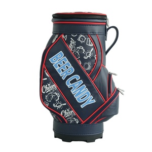 Golf Den Caddie Mini PU-Leder Golfbag mit individuellem Logo, blau-rot, OEM, coole Caddy-Tasche mit mehreren Taschen, Golfbag mit individuellem Logo, personalisiert - Product Image 1