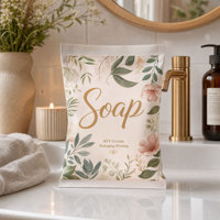 Sachets à fermeture arrière pour savon et produits de soin, sacs d'emballage personnalisés avec logo imprimé, scellage thermique, feuille d'aluminium, plastique étanche