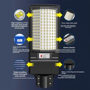 Lampione Solare LED Integrato in ABS IP65, Illuminazione su Tre Lati con Sensore di Movimento, Automatico per Esterni e Giardini, Garanzia 10 Anni - Product Image 1
