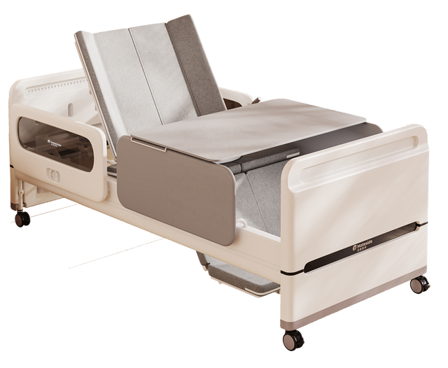 Multifunction Electric Nursing Bed for Hospital Nursing Home Elderly Care With Commode Turning Mateside