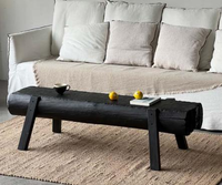 Table basse de salon sur mesure AJJ-Q320 en bois massif, style Wabi-sabi chinois, mobilier de luxe pour hôtels et resorts, création de designer