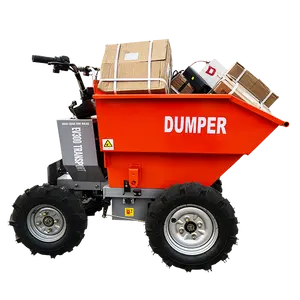 Factory Price 300KG Electrical Motor Power Wheelbarrow Gasoline Motorized 4 Wheels Mini Small Dumper