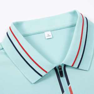 Polo Elastica Ecologica con Logo Personalizzato, Alta Qualità, Cerniera, Traspirante, per Uomo - Product Image 4