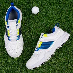 Nuevo hyperflex al por mayor de alta calidad <span class=keywords><strong>zapatos</strong></span> de cricket deportes hombres entrenador <span class=keywords><strong>zapatos</strong></span> de <span class=keywords><strong>golf</strong></span> Spike menos cuero blanco precios bajos 47 - Product Image 4