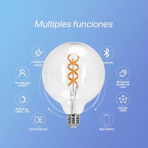 Ampoule LED à filament 4,9 W RGBW Bluetooth Mesh, contrôle intelligent et ambiance personnalisable pour l'éclairage décoratif. - Product Image 2