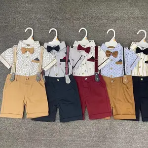 Anak laki-laki Jogger Set 1-5T anak laki-laki musim panas Set katun pesta ulang tahun dekorasi 1 tahun bayi laki-laki Set