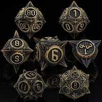 1PC Vintage Antique Bronze Metal DND Dice Set Sharp Edge Polyhedral Dice Dungeons Dragons RPG Tabletop Board Game Gifts Handmade