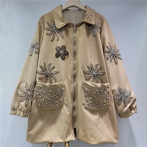AIMEISI nuovo <span class=keywords><strong>cappotto</strong></span> di lusso Casual <span class=keywords><strong>Oversize</strong></span> ampio con risvolto largo con cerniera di strass <span class=keywords><strong>cappotto</strong></span> invernale da <span class=keywords><strong>donna</strong></span> giacche - Product Image 1