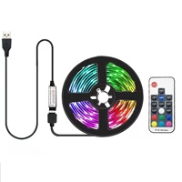 Bande lumineuse LED 16,4 pieds 5050 RGB Music Sync Immersion TV alimentée par USB Dimmable 5V Color Moving Backlight pour écran d'ordinateur