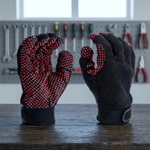 Guantes de Trabajo de Nailon Antideslizantes con Dedos Texturizados de Diamante, Muñequera Ajustable, Uso General, 10 Pulgadas, Nivel de Impacto 2, Sin Silicona - Product Image 3
