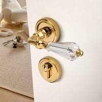 Serrure de porte en métal avec poignée en cristal, serrures silencieuses pour chambre à coucher, serrures magnétiques de sécurité antivol, serrures universelles séparées, accessoires de porte