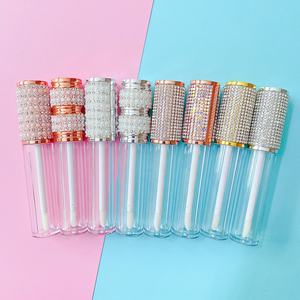 P-Lan Brand Stok 10 Buah Tabung Lip Gloss Custom Perak Rose Gold 6ml Bling Glitter <span class=keywords><strong>Pink</strong></span> Rainbow Diamond Lip Gloss <span class=keywords><strong>Tube</strong></span> - Product Image 1