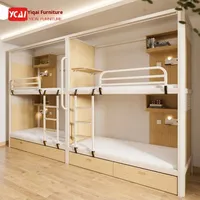 Lit superposé double pour adultes, robuste, avec cadre en métal, taille Queen, avec escalier, pour usage scolaire, 2025