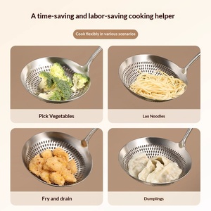 Cuchara Coladora de Acero Inoxidable 304, Utensilio de Cocina de Grado Alimenticio para Freír, Escurrir Pasta, Fideos y Otras Comidas - Product Image 4