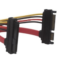 Cable de Disco Duro SFF-8482 de Cobre SAS de 29 Pines con Conectores de Datos y Alimentación SATA 7+15 Macho a SAS Hembra de 29 Pines
