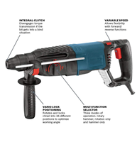 Marteau perforateur électrique multifonctionnel à haute efficacité, anti-vibration, avec poignée auxiliaire, outil de perçage pour le perçage mural