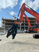 Cisaille hydraulique à double cylindre RIBETTER pour excavatrice, outil de démolition pour la coupe des barres d'acier et des métaux
