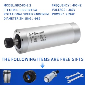 80mm dia 2.2kw 220V 8A er20 điện trục chính tốc độ cao tần số cao <span class=keywords><strong>CNC</strong></span> <span class=keywords><strong>Router</strong></span> Máy trục chính động cơ 2.2kw - Product Image 4