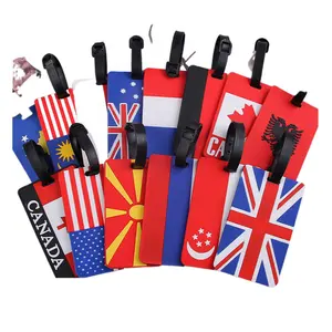 Étiquettes de nom de bagage de PVC de drapeau de pays pour des souvenirs touristiques de la meilleure qualité créatifs de valises de voyage