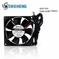 Ventilador USB de CC de 80 mm y 3.2 Pulgadas, Ventiladores de PC Silenciosos de CC de 80 mm, Ventilador de Refrigeración sin Escobillas de Flujo Axial de 5 Voltios WKH 8025, Ventiladores para Computadora