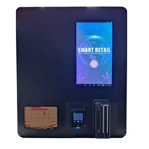 Mini máquina de venda automática montada na parede com tela de 15,6 polegadas para pagamento em dinheiro