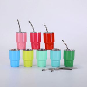 Tendances Design – Gobelets isothermes en acier inoxydable à double paroi sous vide, mini-tumblers de 2 oz et 3 oz, verres à shot avec couvercle et paille - Product Image 4
